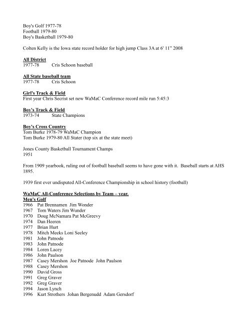 Anamosa Blue Raiders Personal - Team bests UPDATED 7-27-2013