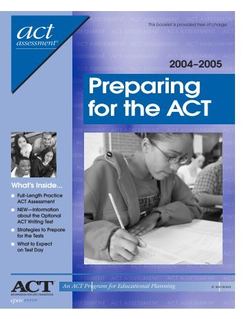 Preparing for the ACT Assessment - Hinsdale Township High ...