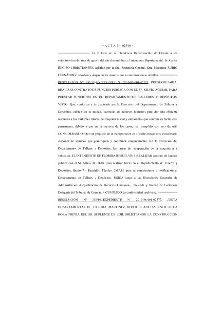 ACTA NÂº 025 - Intendencia Municipal de Florida