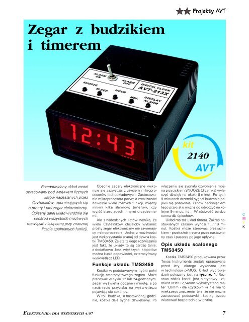 Zegar z budzikiem i timerem na układzie TMS3450 (545KB) - Elportal