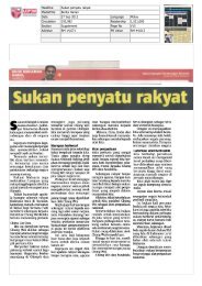 Sukan penyatu rakyat