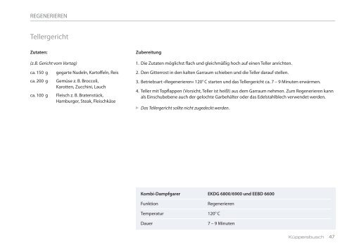 Geschmackserlebnisse aus dem Dampfgarer und ... - Küppersbusch