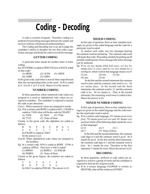 Coding - Decoding