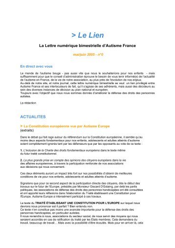Le Lien Mai/Juin 2005 - Autisme France