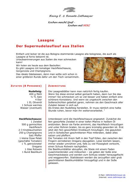 Lasagne Der Supernudelauflauf aus Italien - zethmeyer.de