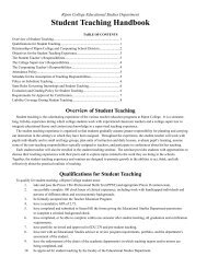 Student Teaching Handbook - Ripon College