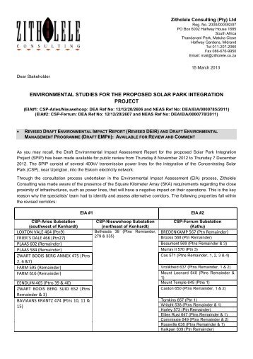 Announcement of Revised DEIR - March 2013.pdf - Zitholele.co.za