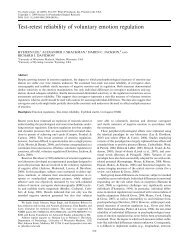 Test-retest reliability of voluntary emotion regulation - Laboratory for ...