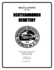 Cemetery Regulations - Town of Northborough