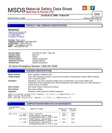 Material Safety Data Sheet - Advanced Plastics