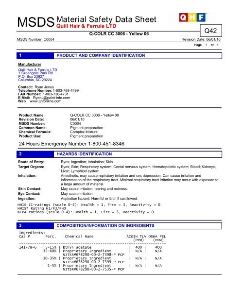 Material Safety Data Sheet Advanced Plastics