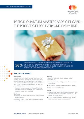 PREPAID QUANTUM MASTERCARD® GIFT CARD: ThE PERFECT ...