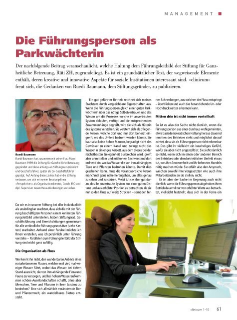 Die FÃ¼hrungsperson als ParkwÃ¤chterin - Ruedi Baumann