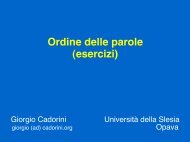 Ordine delle parole (esercizi)