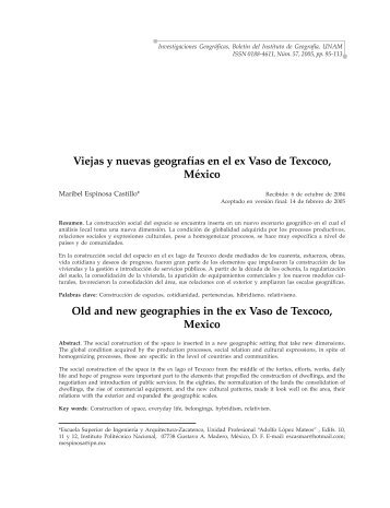 Viejas y nuevas geografÃ­as en el ex Vaso de Texcoco, MÃ©xico Old ...