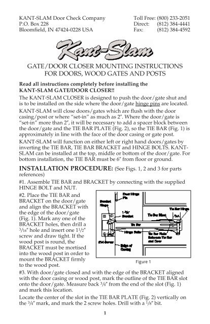 gate/door closer mounting instructions for doors, wood gates