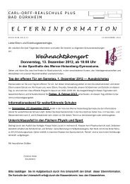 Elterninformation November 2012 - Carl-Orff-Realschule