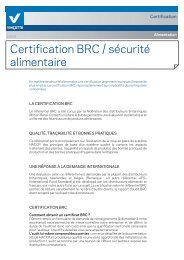 Certification BRC / sécurité alimentaire