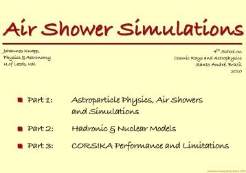 EAS Simulations - 4th School on Cosmic Rays and Astrophysics