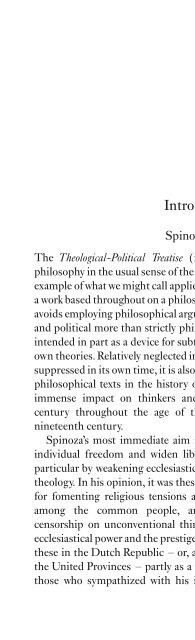 BENEDICT DE SPINOZA: Theological-Political Treatise