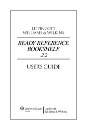 Ready RefeRence Bookshelf - Lippincott Williams & Wilkins