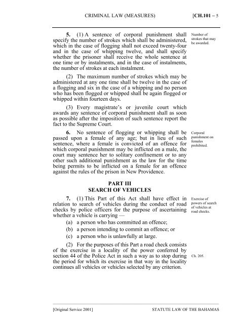 Criminal Law (Measures) Act, 1991 - The Bahamas Laws On-Line