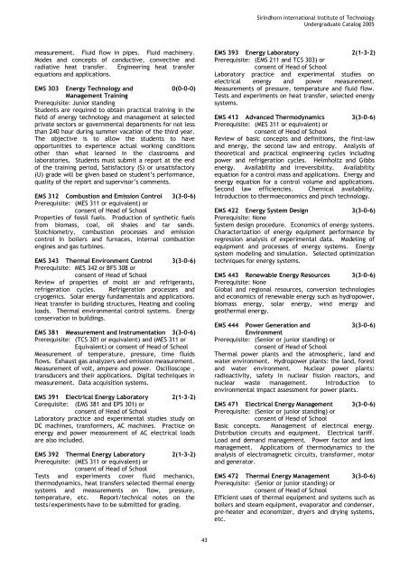 Course Description - Sirindhorn International Institute of Technology