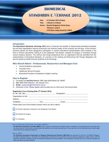 biomedical standards exchange 2012 - Singapore Manufacturing ...