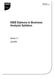 ISEB Diploma In Business Analysis Syllabus - Iseb - BCS