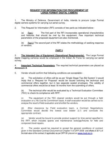 request for information for procurement of large format - CII National ...