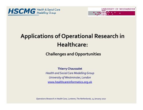 operational research in healthcare
