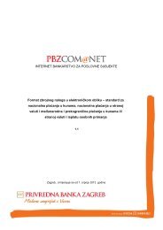 Univerzalni format zbrojnog naloga - PBZCOM@NET - Privredna ...