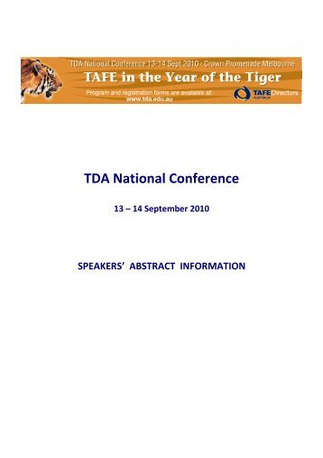TDA National Conference - TAFE Directors Australia