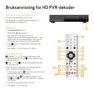 Bruksanvisning for HD PVR-dekoder - Canal Digital Kabel-TV