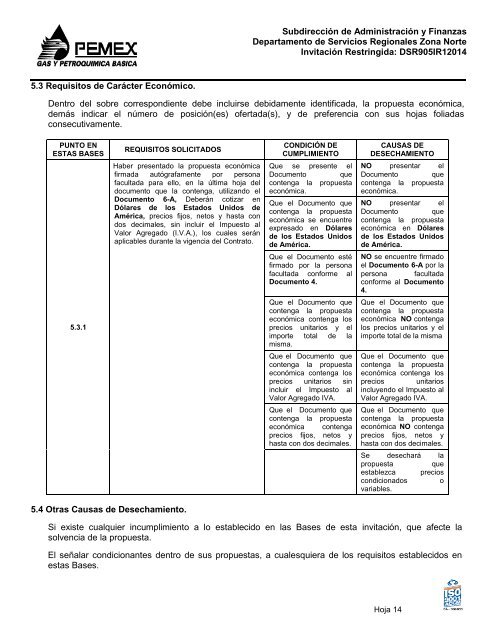 bases de licitación pública nacional - Pemex Gas y Petroquímica ...