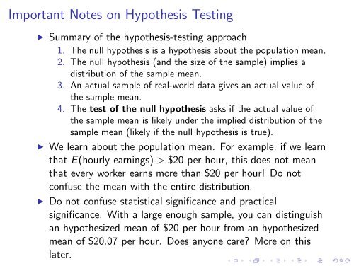 Statistics and Hypothesis Testing