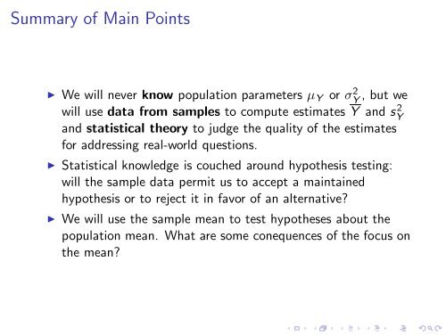 Statistics and Hypothesis Testing
