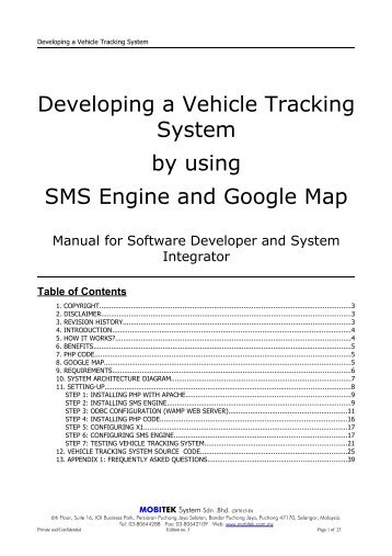 Developing a Vehicle Tracking System - MOBITEK System