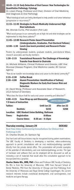 January - UBC Dentistry - University of British Columbia