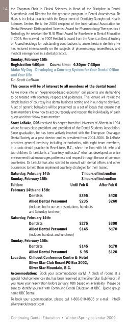 January - UBC Dentistry - University of British Columbia