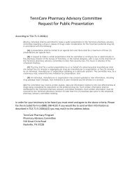 TennCare Pharmacy Advisory Committee Request for Public ...