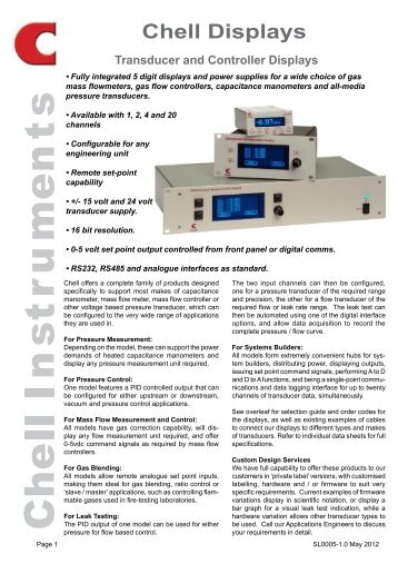 Chell Displays Data Sheet - Chell Instruments