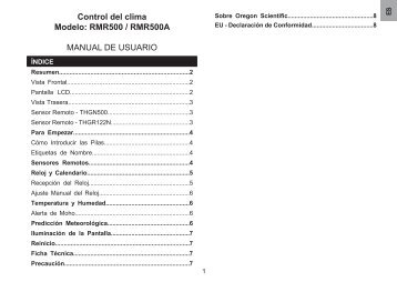 Manual de usuario - Oregon Scientific