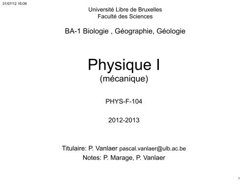 Syllabus (résumé de cours) - IIHE