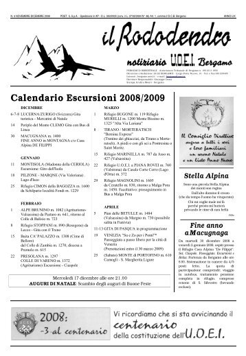 Calendario Escursioni 2008/2009 - UOEI Bergamo