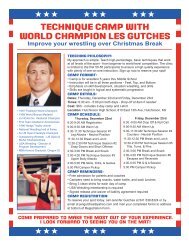 Technique camp wiTh world champion les GuTches