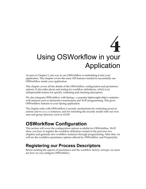 Using Osworkflow in your Application