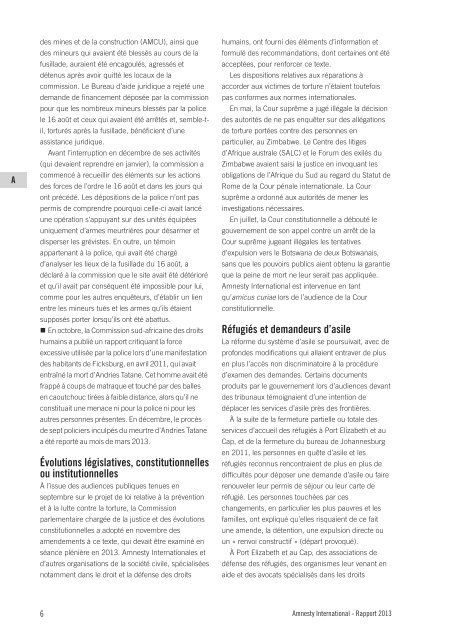 Rapport 2013 d'Amnesty International. La situation des droits ...