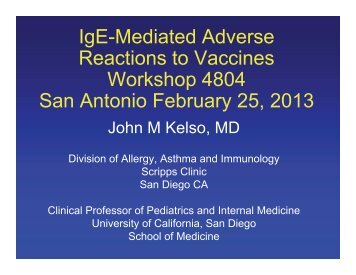 IgE-Mediated Adverse Reactions to Vaccines Workshop ... - AInotes