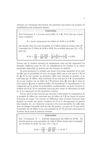 Exercices corrigÃ©s de probabilitÃ©s et statistique - Fabrice Rossi